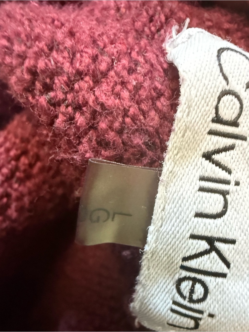 Calvin Klein Maroon Ribbed Cowl Neck Sweater - Picture 6 of 6